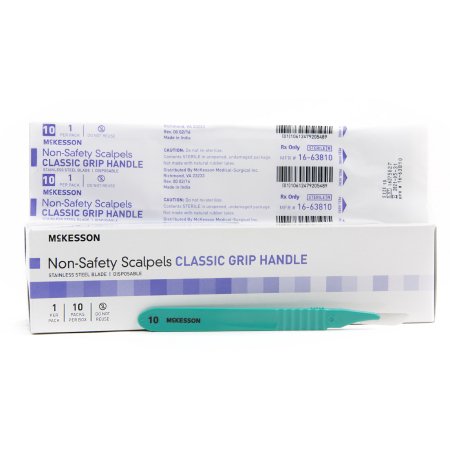 Scalpel McKesson Stainless Steel / Plastic Classic Grip Handle Sterile Disposable