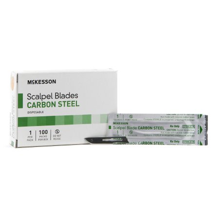 Surgical Blade McKesson Brand Carbon Steel Sterile Disposable Individually Wrapped