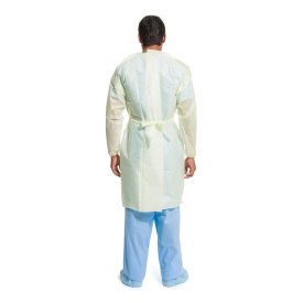 Protective Procedure Gown Halyard Basics Yellow NonSterile AAMI Level 2 Disposable