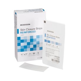 Skin Closure Strip McKesson Nonwoven Material Reinforced Strip White