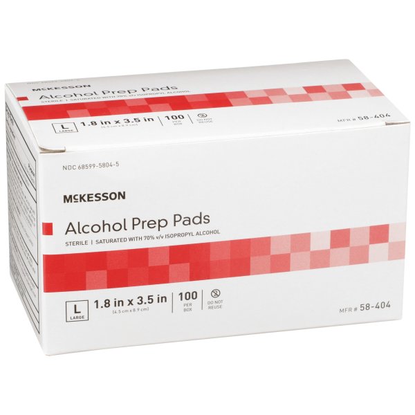 Alcohol Prep Pad McKesson 70% Strength Isopropyl Alcohol Individual Packet Sterile